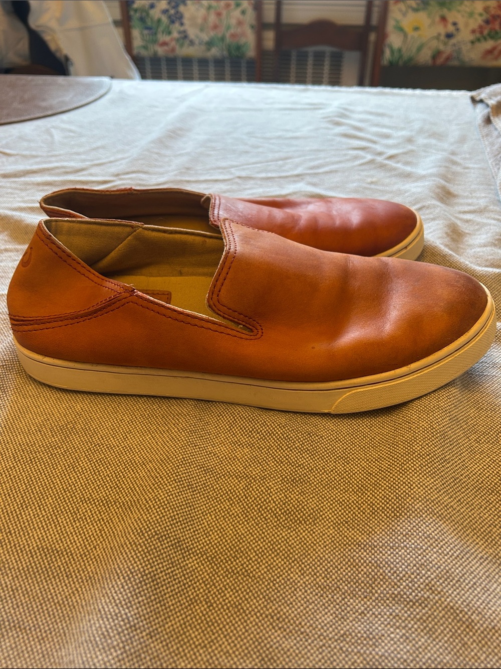 OluKai women’s slip on leather loafers
